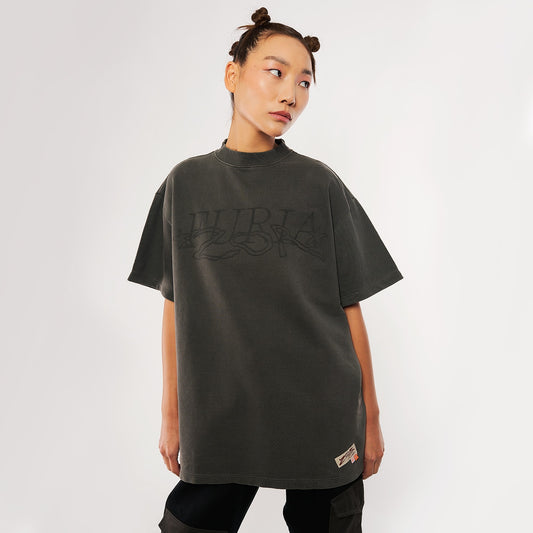 Camiseta Oversized Furia x Zor Preta Estonada