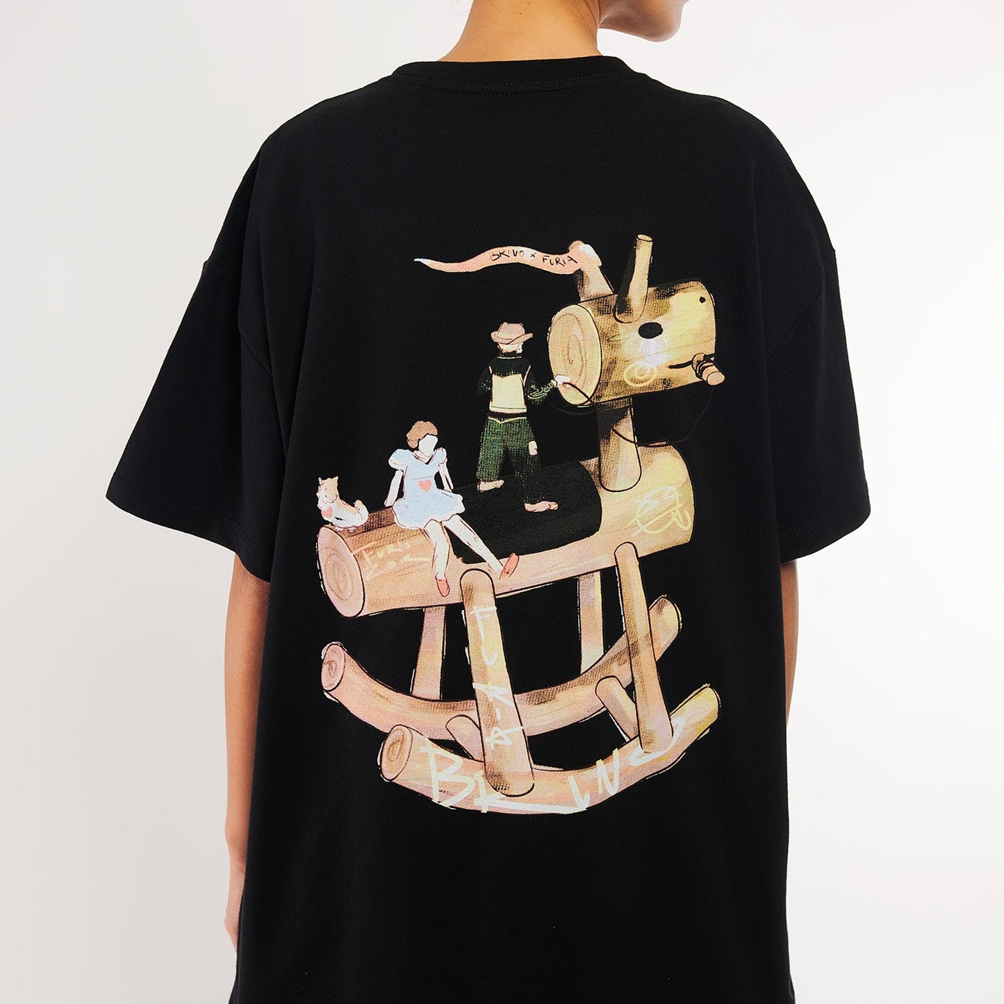 Camiseta Oversized Furia x Zor Woodhorse Preta