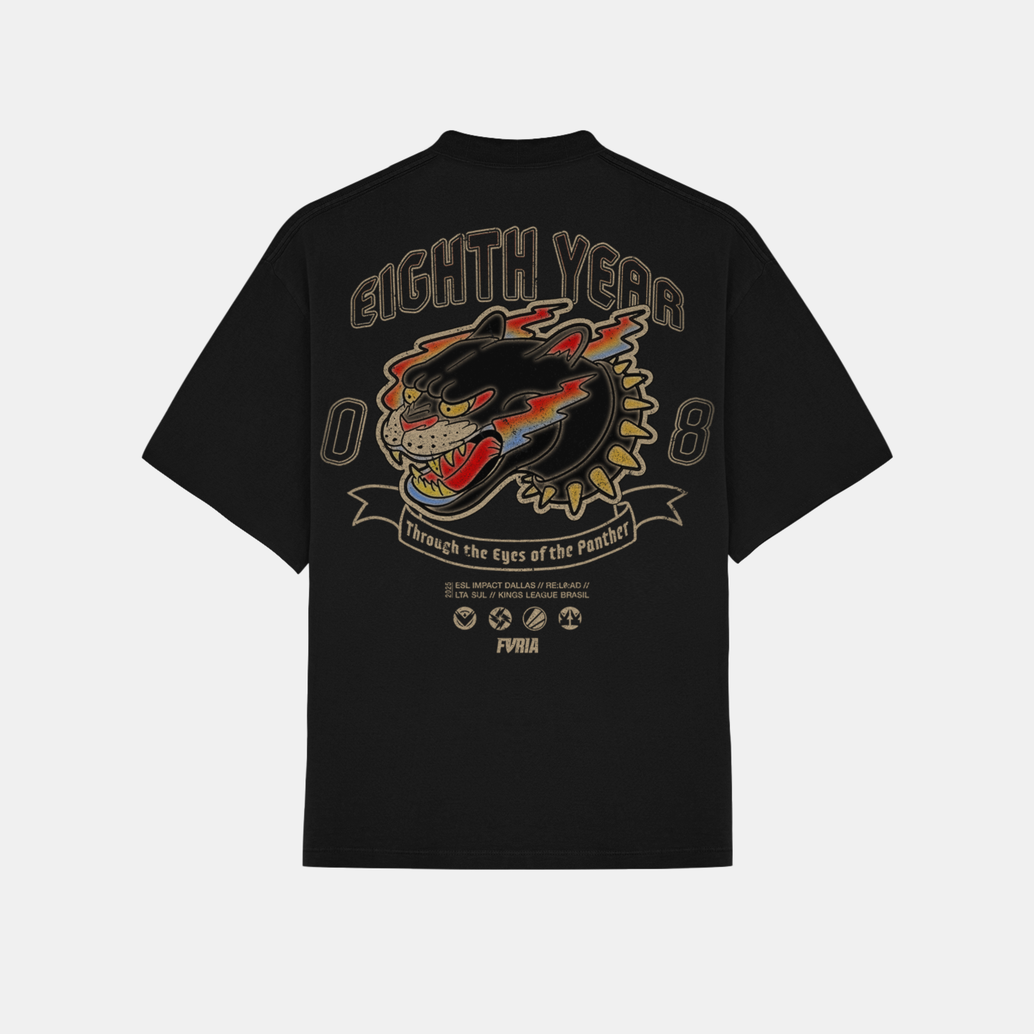 Camiseta Oversized Furia 8th Anniversary Preta – FURIA