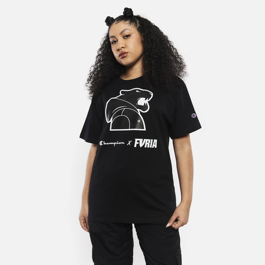 Camiseta Furia x Champion Mascot Hoodie Preta