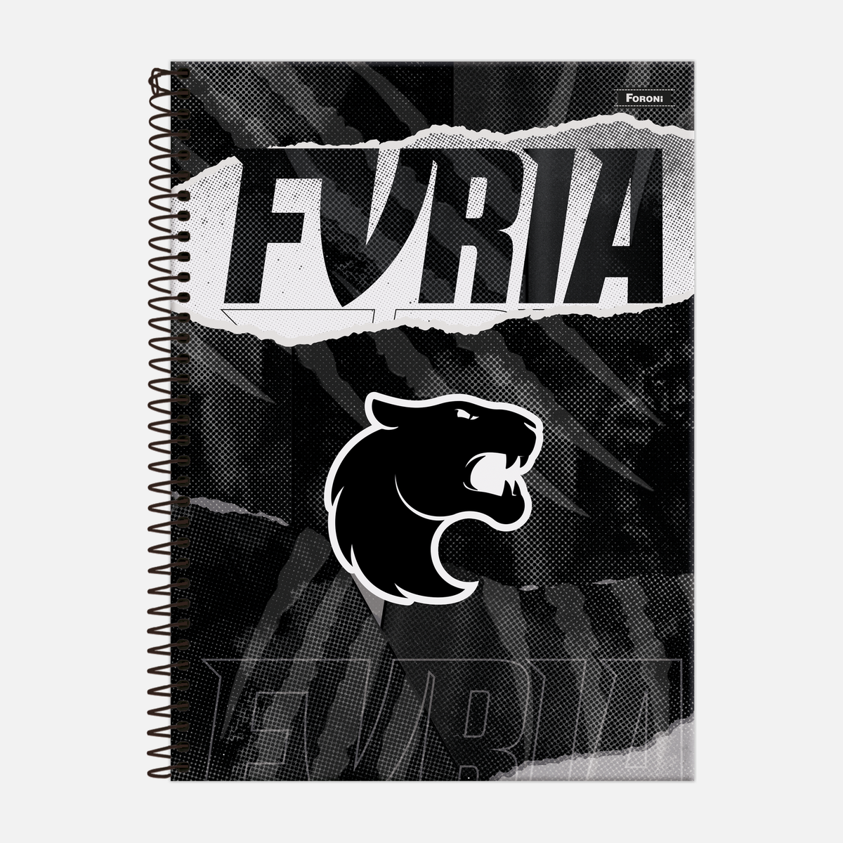 Caderno Furia | Foroni Preto e Branco 80 fls
