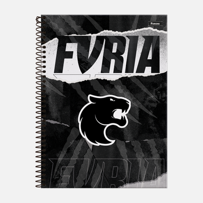 Caderno Furia | Foroni Preto e Branco 80 fls