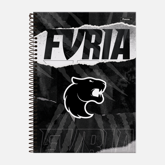 Caderno Furia | Foroni Preto e Branco 80 fls