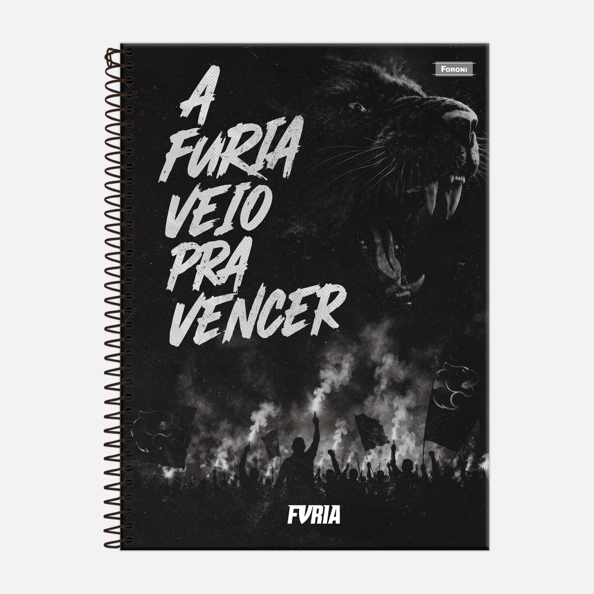 Caderno Furia | Foroni Veio Pra Vencer Preto 80 fls