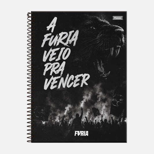Caderno Furia | Foroni Veio Pra Vencer Preto 80 fls