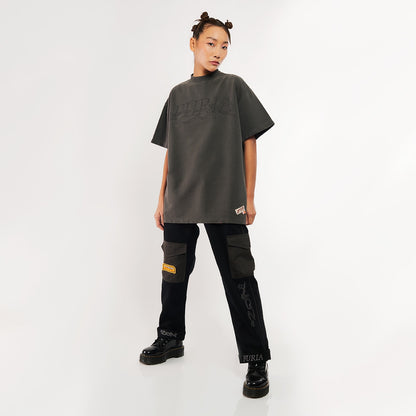 Camiseta Oversized Furia x Zor Preta Estonada