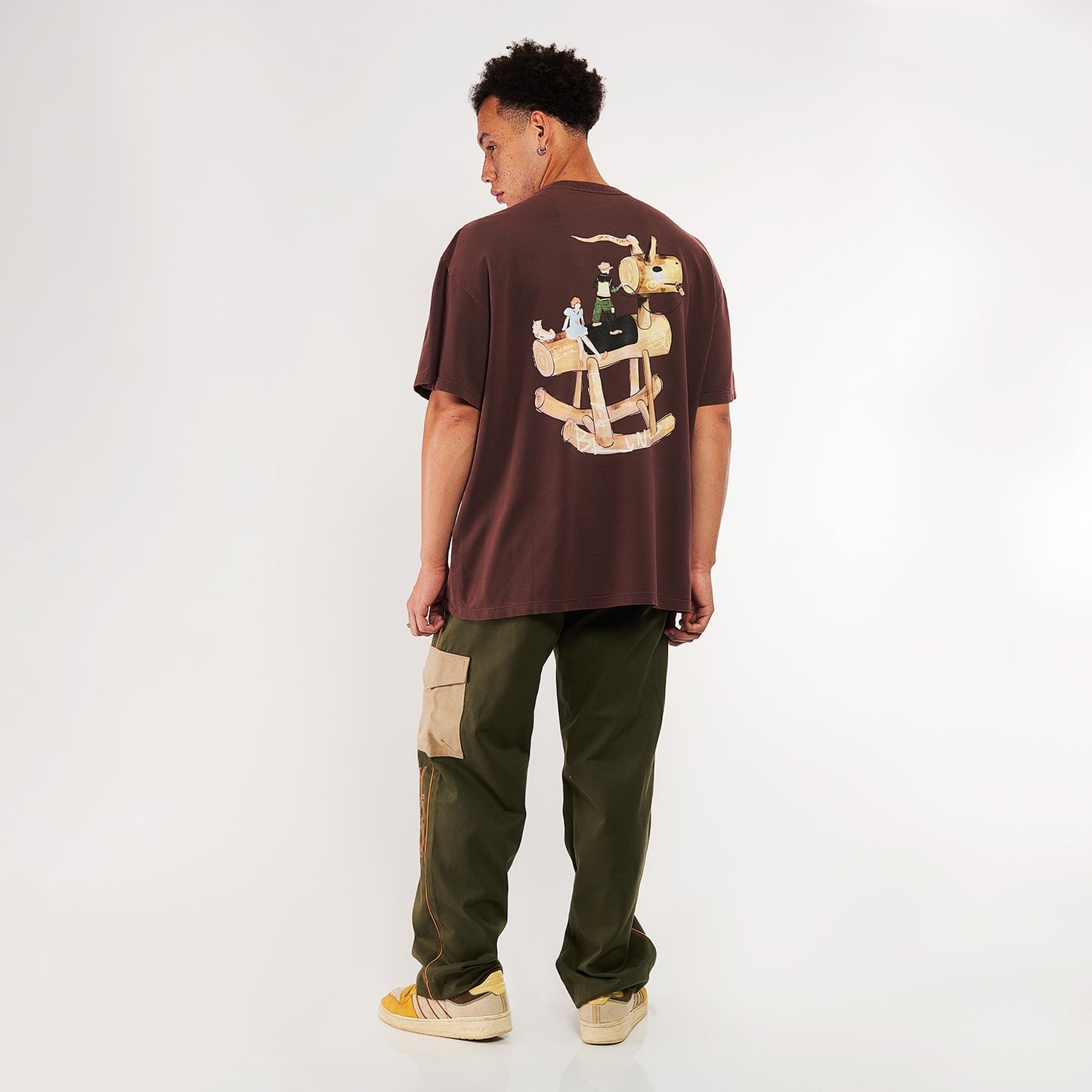 Camiseta Oversized Furia x Zor Woodhorse Marrom
