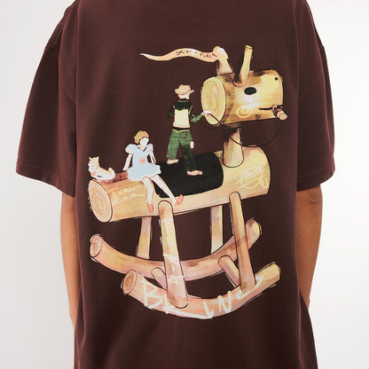 Camiseta Oversized Furia x Zor Woodhorse Marrom