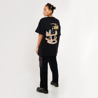 Camiseta Oversized Furia x Zor Woodhorse Preta