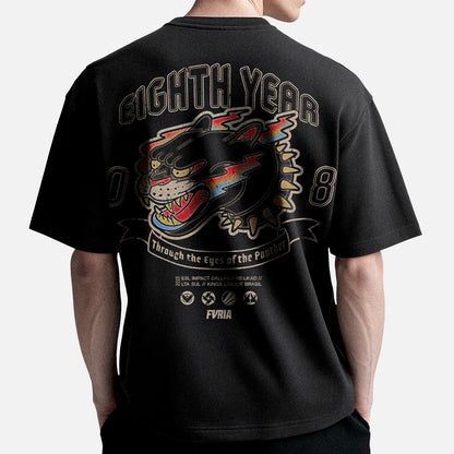 Camiseta Oversized Furia 8th Anniversary Preta