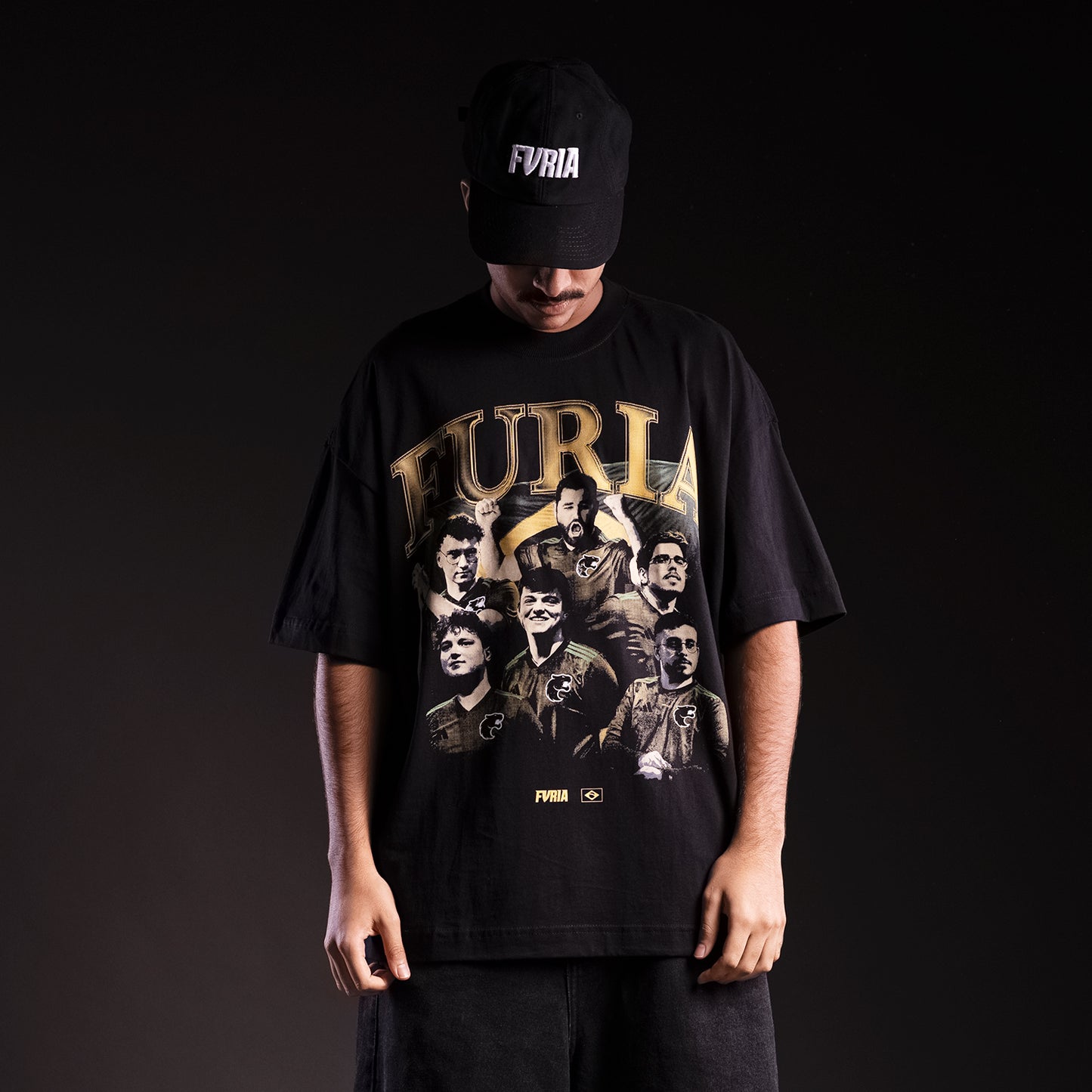 Camiseta Oversized Furia [CS] Brasil Preta